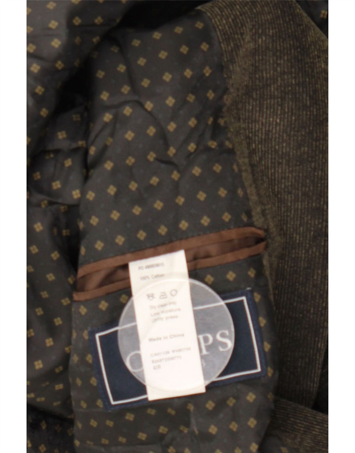 Giacca blazer in velluto a coste da uomo a 2 bottoni Chaps UK 40 grande in cotone marrone