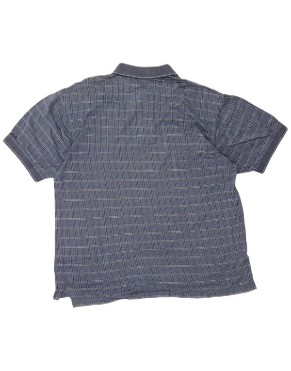 Polo da uomo IZOD in cotone a quadri grandi blu