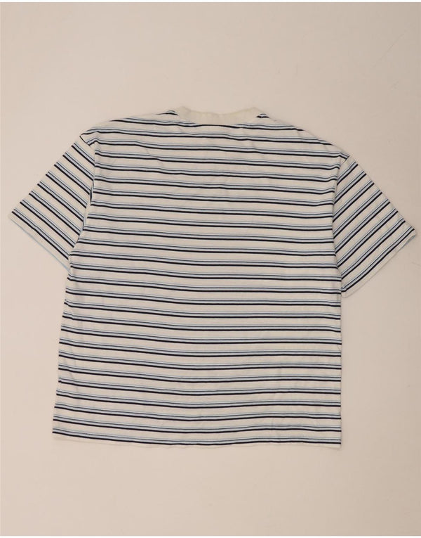 T-shirt da uomo Adidas Top XL in cotone a righe bianche