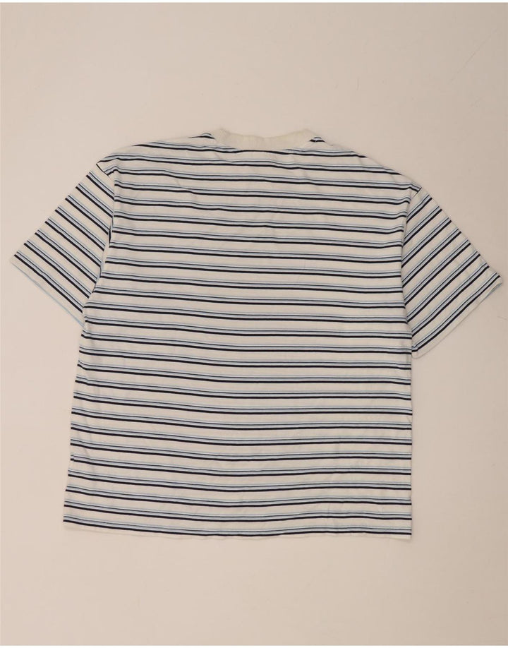 T-shirt da uomo Adidas Top XL in cotone a righe bianche