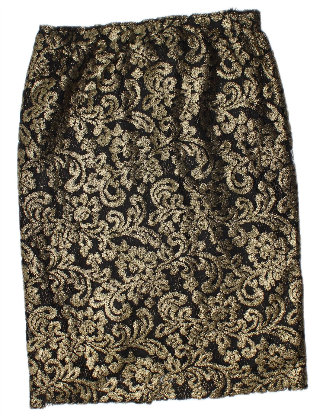 Gonna a tubino vintage da donna W30 con motivo cachemire oro medio