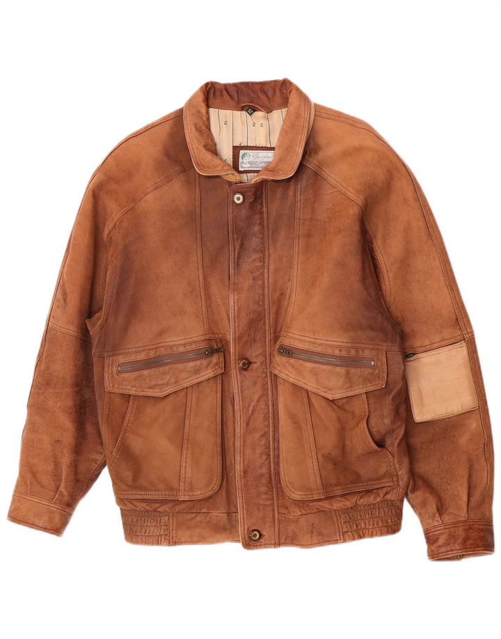 Giaccomo Larusso Giacca in Pelle Uomo IT 52 XL Pelle Marrone