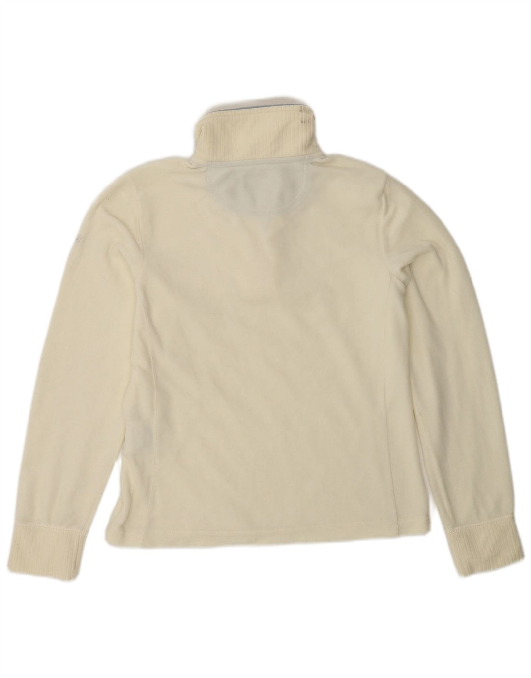 Maglione in pile da donna CHAMPION, vestibilità facile, collo con zip, UK 10, piccolo, bianco sporco