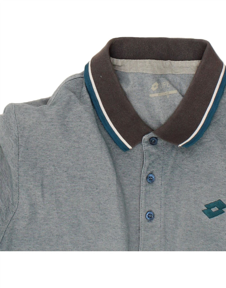 LOTTO Mens Polo Shirt Large Blue Cotton Vintage Lotto and Second-Hand Lotto from Messina Hembry 