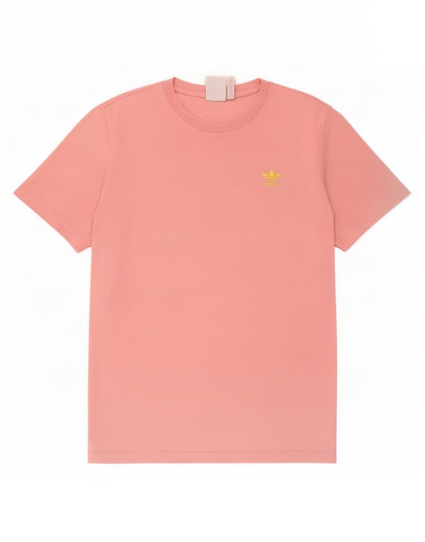 T-shirt grafica da uomo Adidas Top grande in cotone rosa