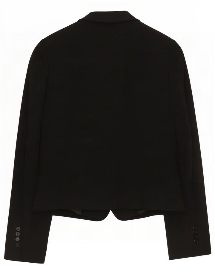 Giacca blazer da donna Hobbs corta a 1 bottone UK 10 piccola acetato nero