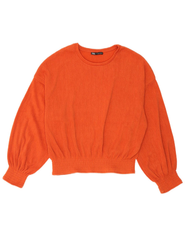 Camicetta oversize da donna Zara Top UK 10 Small Arancione Poliestere