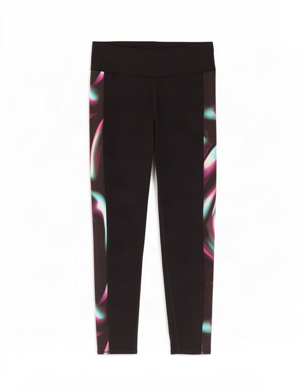 Marks & Spencer Womens Leggings UK 18 XL Black Tie Dye Polyester