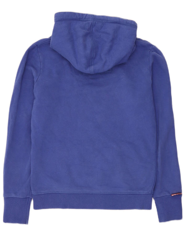 Felpa con cappuccio grafica da donna Superdry UK 16 grande cotone blu