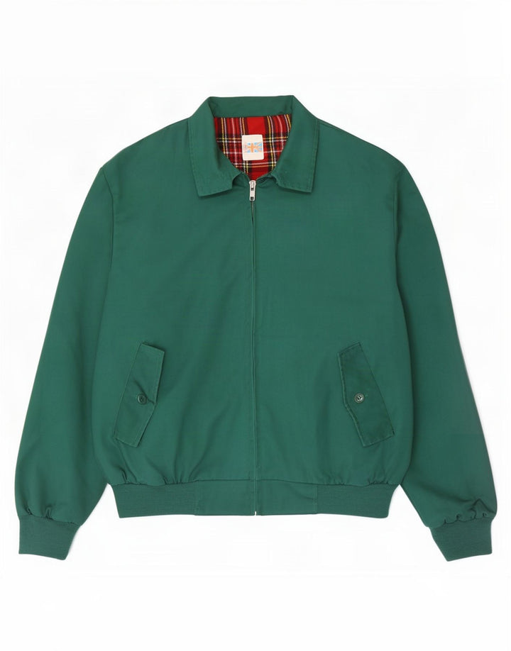 Giubbotto bomber da uomo vintage UK 40 grande poliestere verde