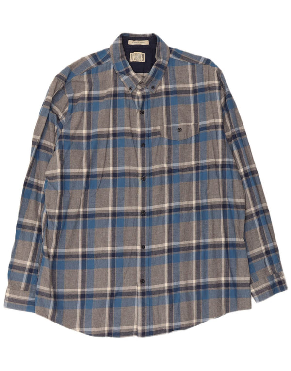 Camicia da uomo in flanella L.L.Bean XL in cotone a quadri grigi