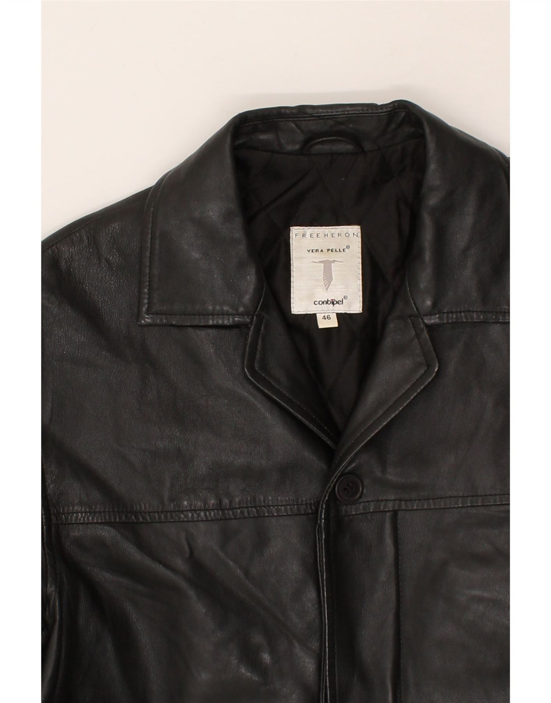 CONBIPEL Cappotto in Pelle Uomo IT 46 Piccolo in Pelle Nera