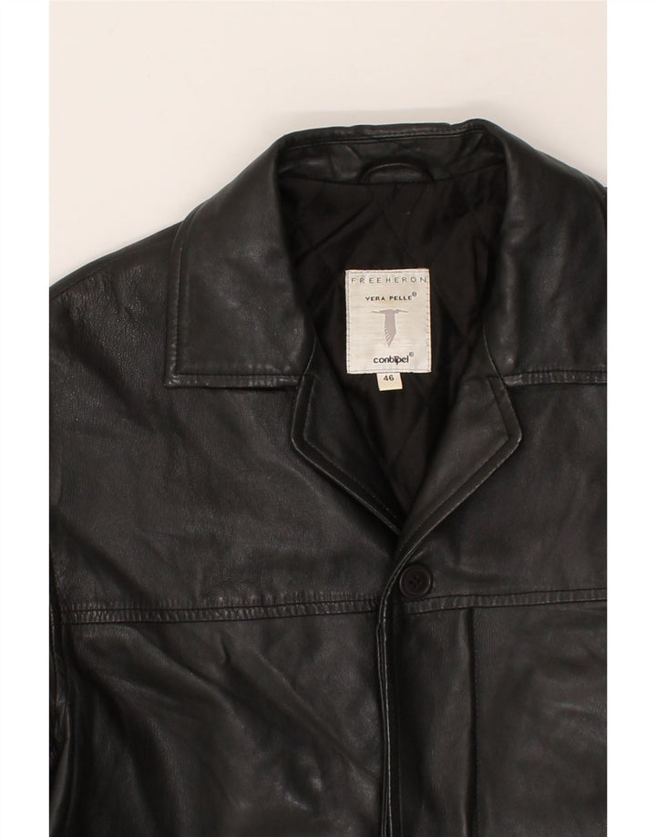 CONBIPEL Cappotto in Pelle Uomo IT 46 Piccolo in Pelle Nera