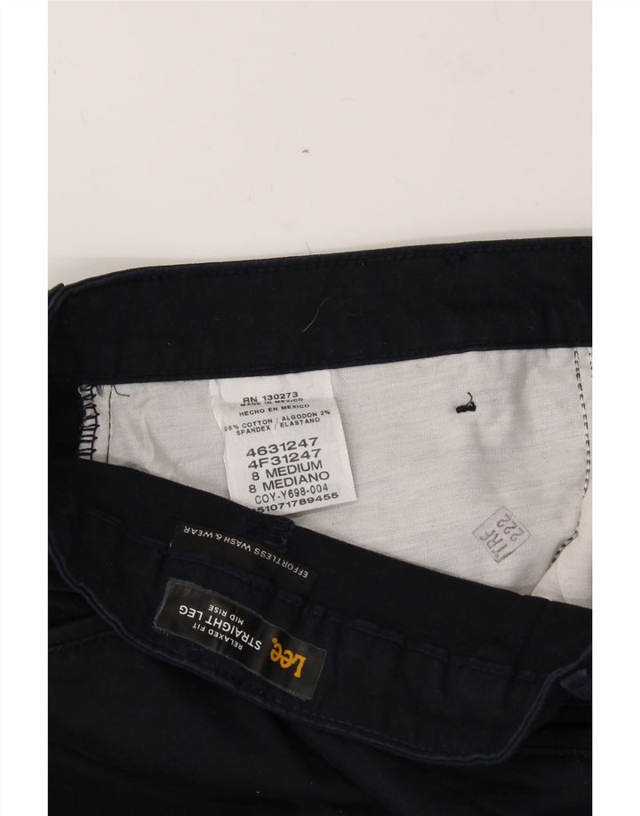 LEE Womens Mid Rise Casual Trousers US 8 Medium W30 L30 Navy Blue Vintage Lee and Second-Hand Lee from Messina Hembry 