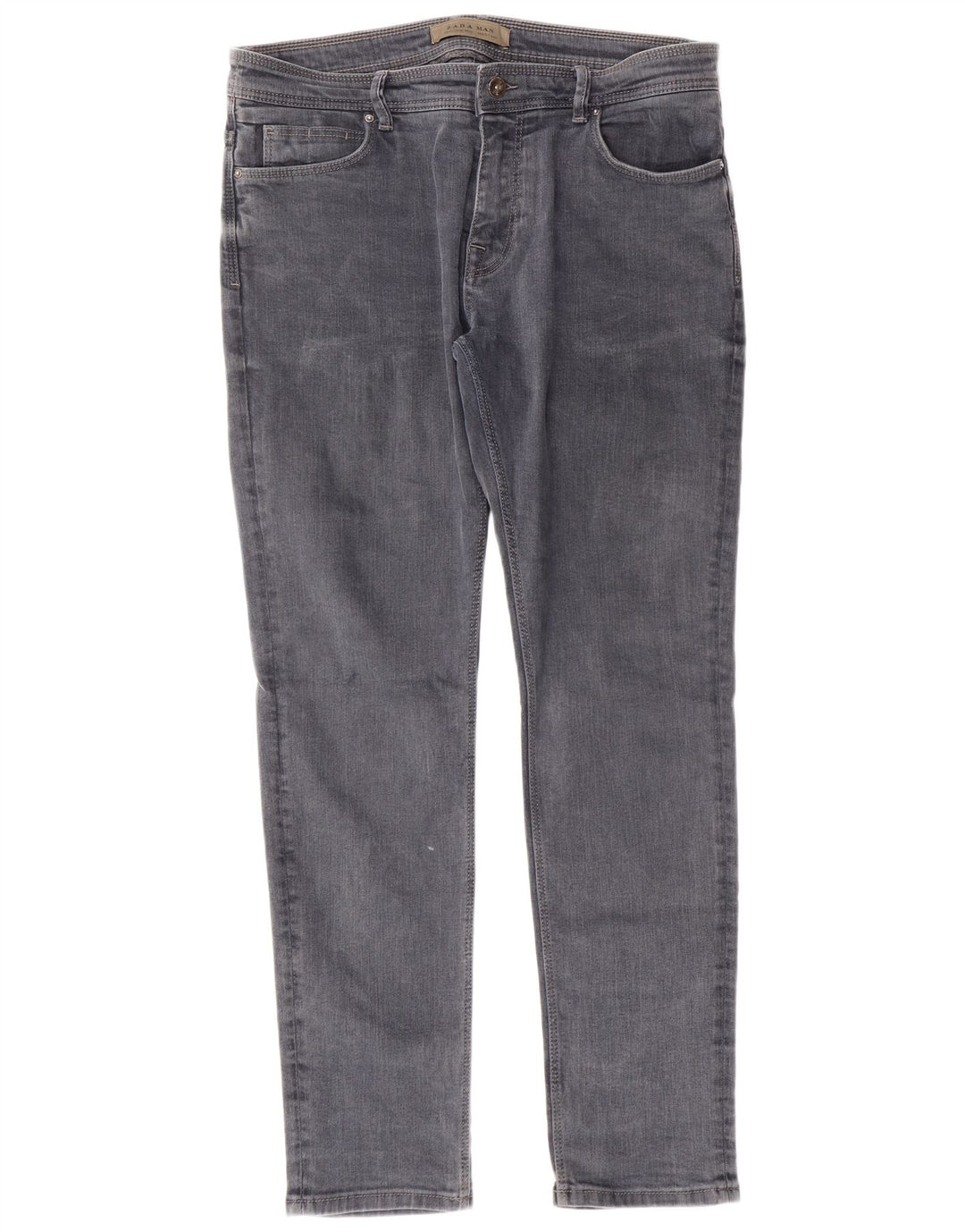 Jeans slim da uomo ZARA EU 44 Large W34 L30 cotone blu