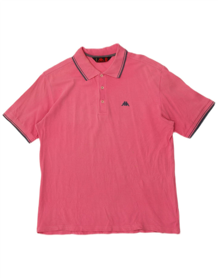 Polo Kappa Uomo Large Rosa In Cotone