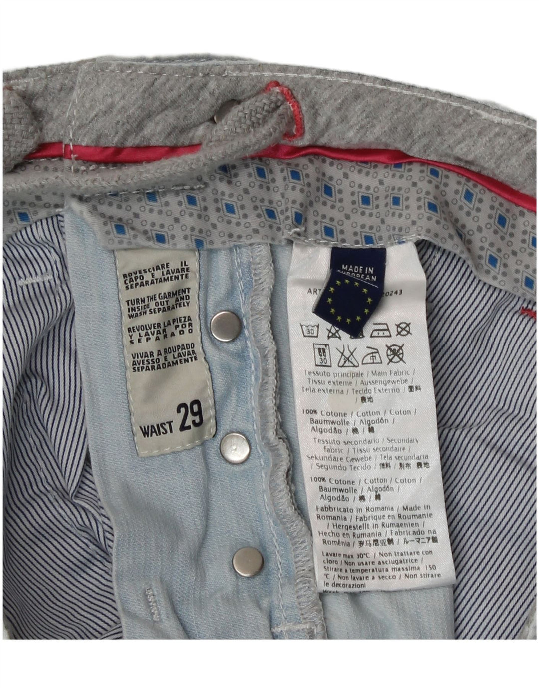 Pantaloncini di jeans da uomo Gas W29 cotone blu medio