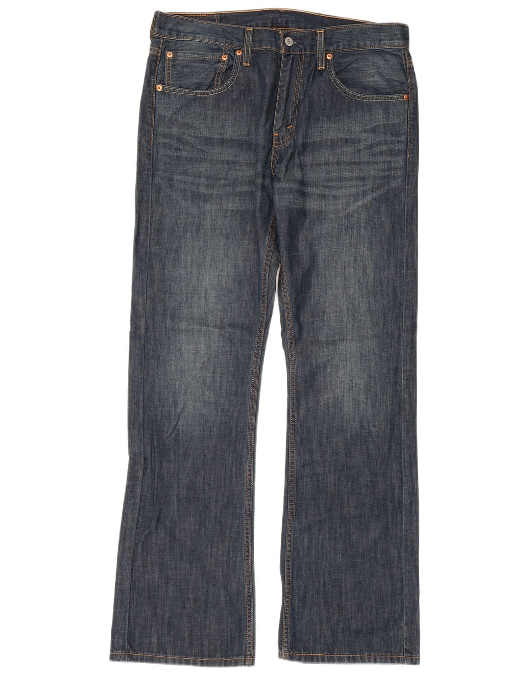 LEVI'S Uomo 527 Jeans Bootcut W34 L32 Blu Cotone