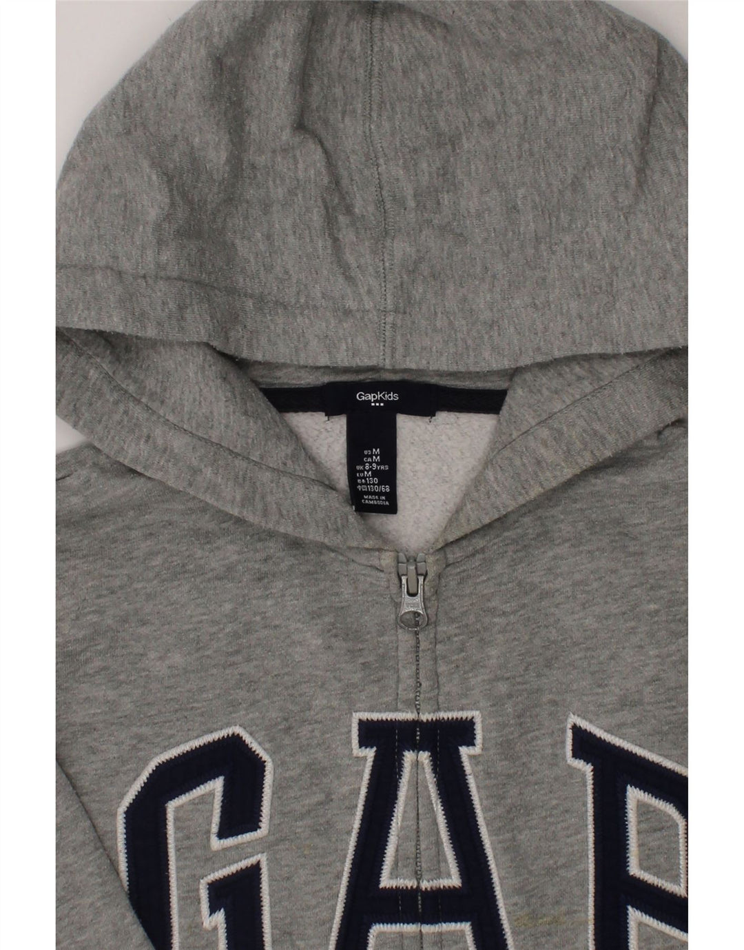 GAP Boys Graphic Zip Hoodie Sweater 8-9 Years Medium  Grey Cotton Classic Vintage Gap and Second-Hand Gap from Messina Hembry 