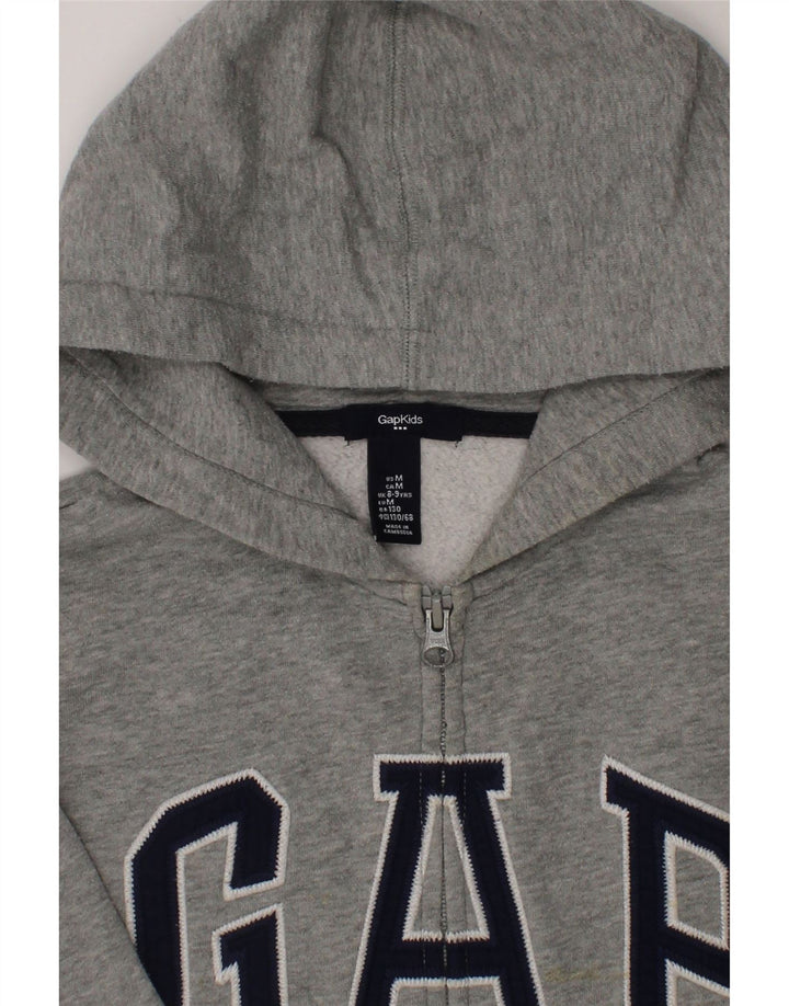 GAP Boys Graphic Zip Hoodie Sweater 8-9 Years Medium  Grey Cotton Classic Vintage Gap and Second-Hand Gap from Messina Hembry 