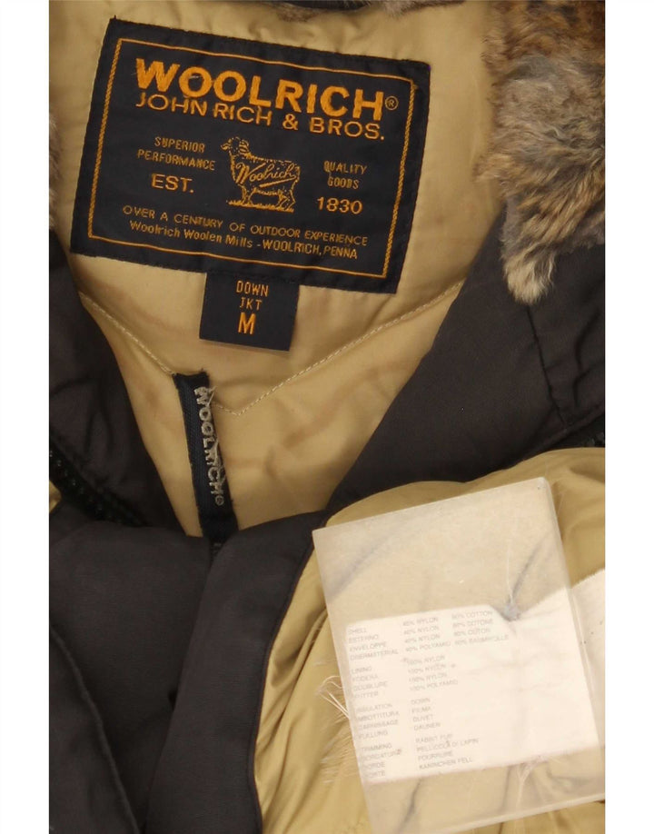 Giacca imbottita con cappuccio da donna Woolrich UK 14 nylon nero medio