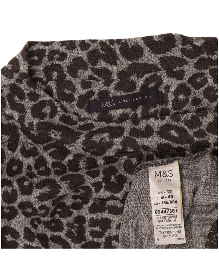 Abito a trapezio da donna Marks & Spencer UK 12 Stampa animalier grigio medio