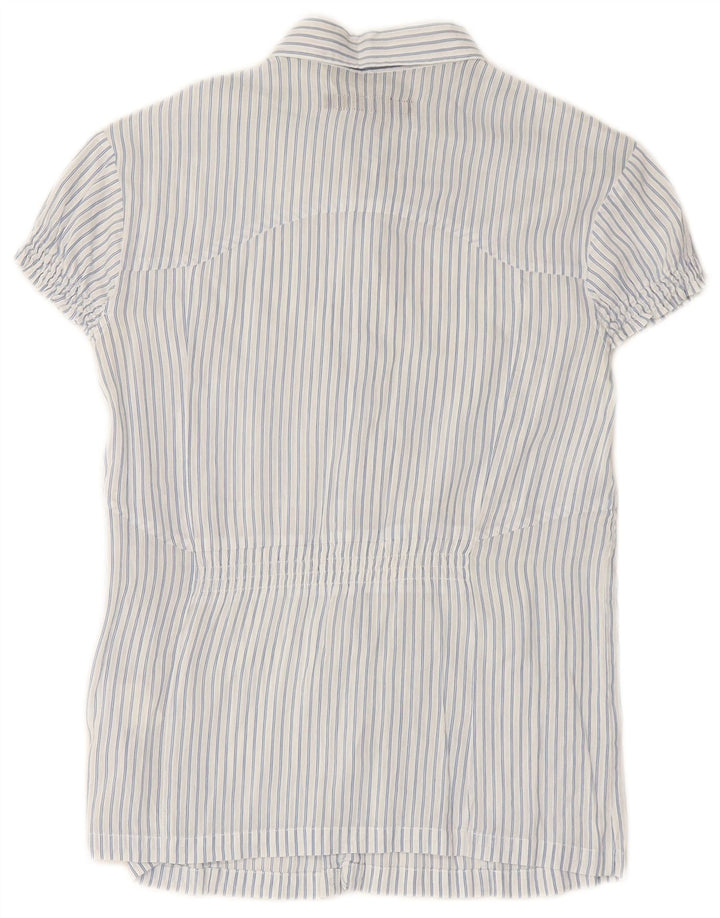 CALVIN KLEIN JEANS Camicia a maniche corte da donna UK 12 Gessato blu medio