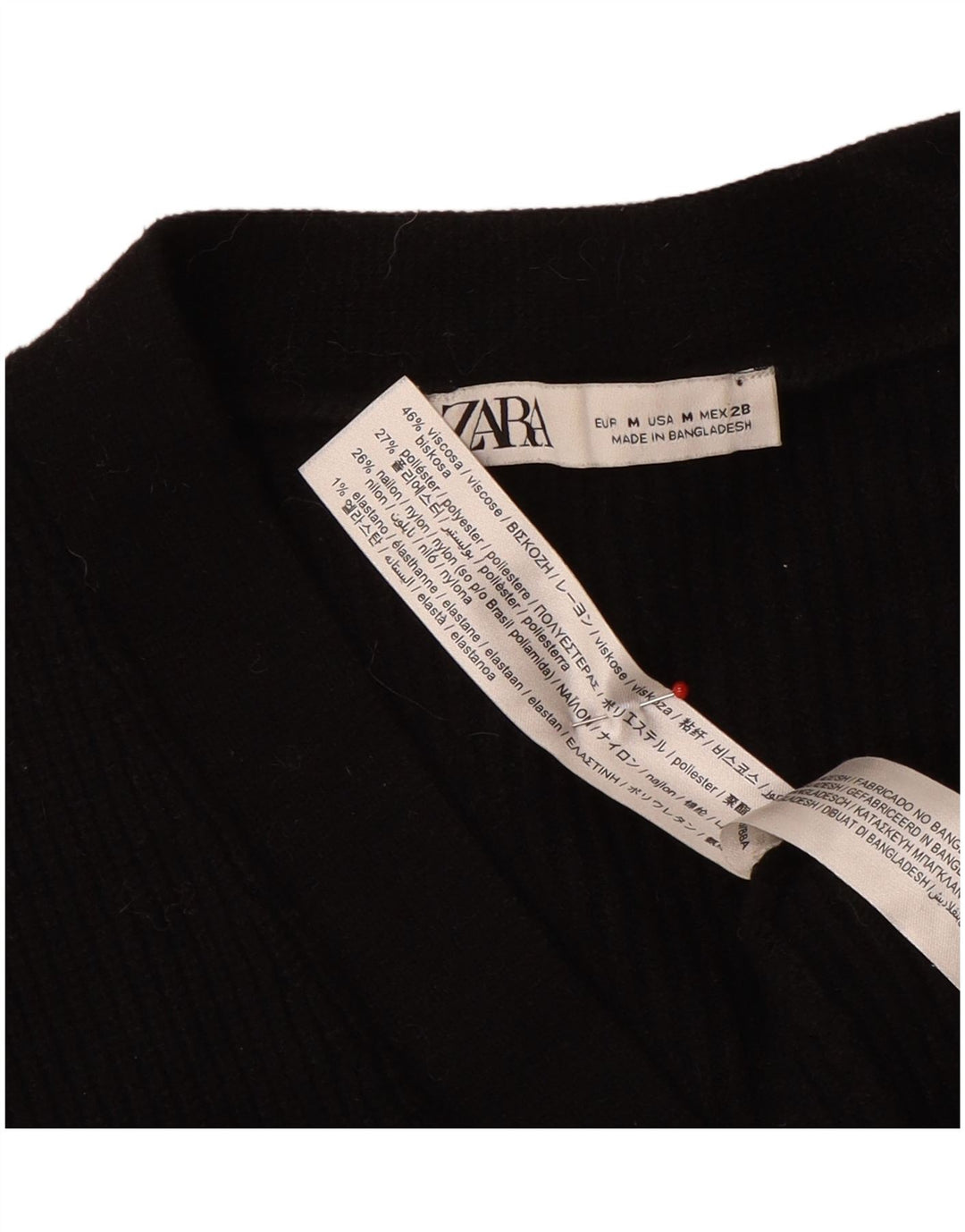 Maglione cardigan corto da donna Zara UK 12 viscosa nera media