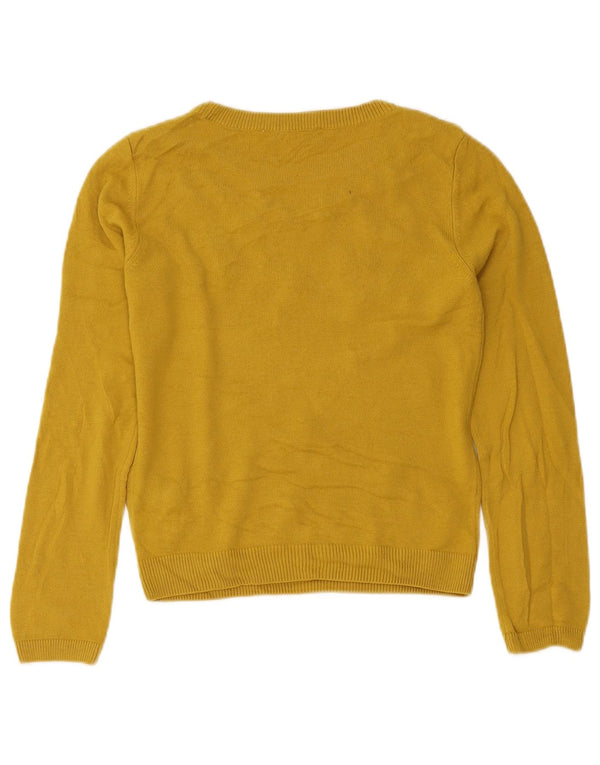 Marks & Spencer maglione corto con scollo a barca da donna UK 8 piccolo giallo