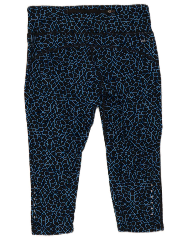 Leggings Nike Dri Fit Capri da donna UK 6 XS poliestere geometrico blu navy