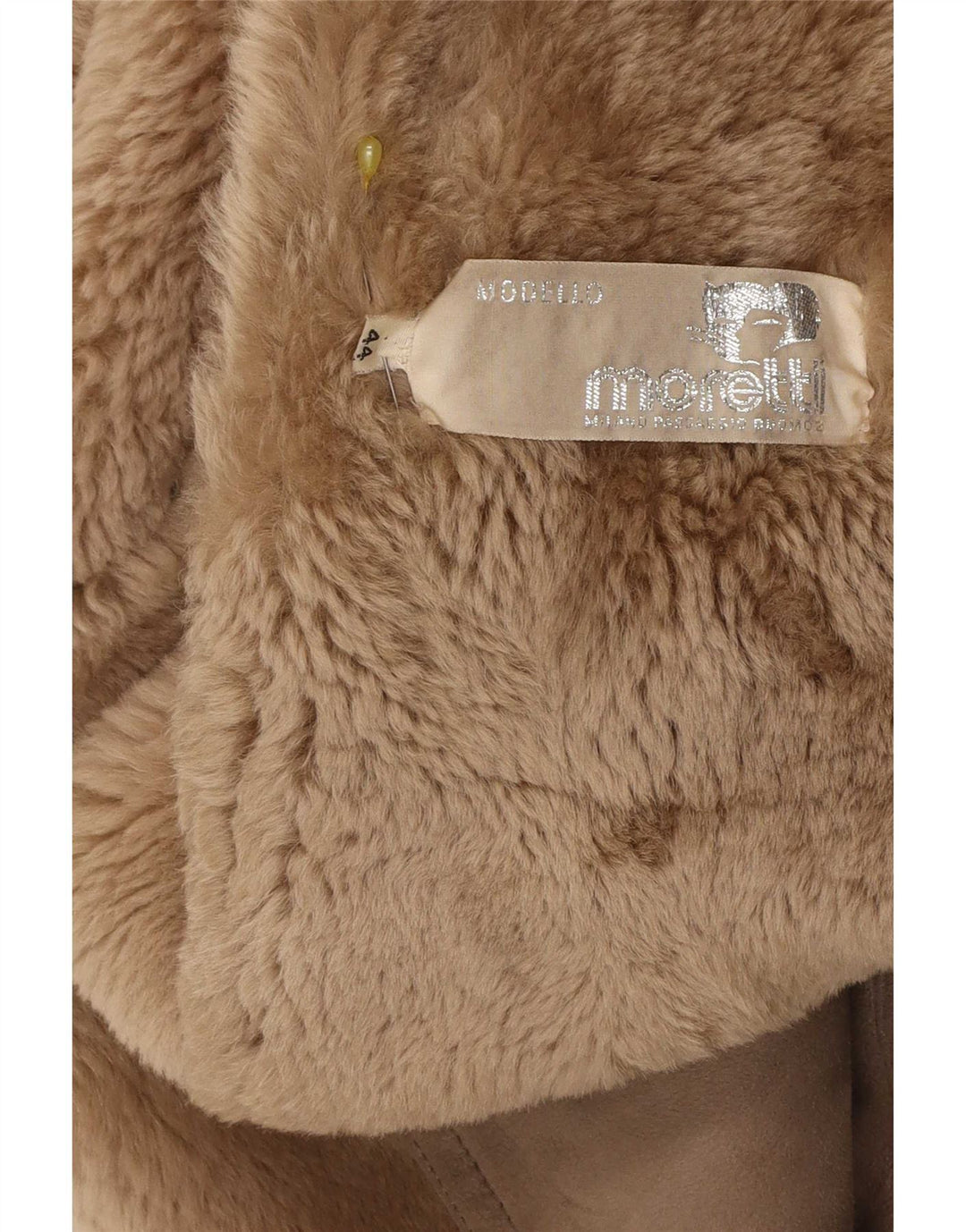 Cappotto in shearling vintage da donna dal taglio ampio IT 44 Marrone medio classico