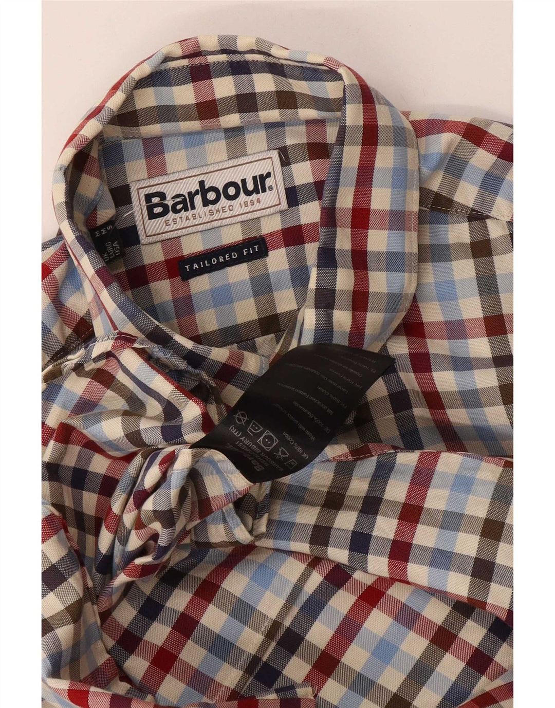 Camicia Barbour da uomo su misura in cotone a quadretti medio multicolore