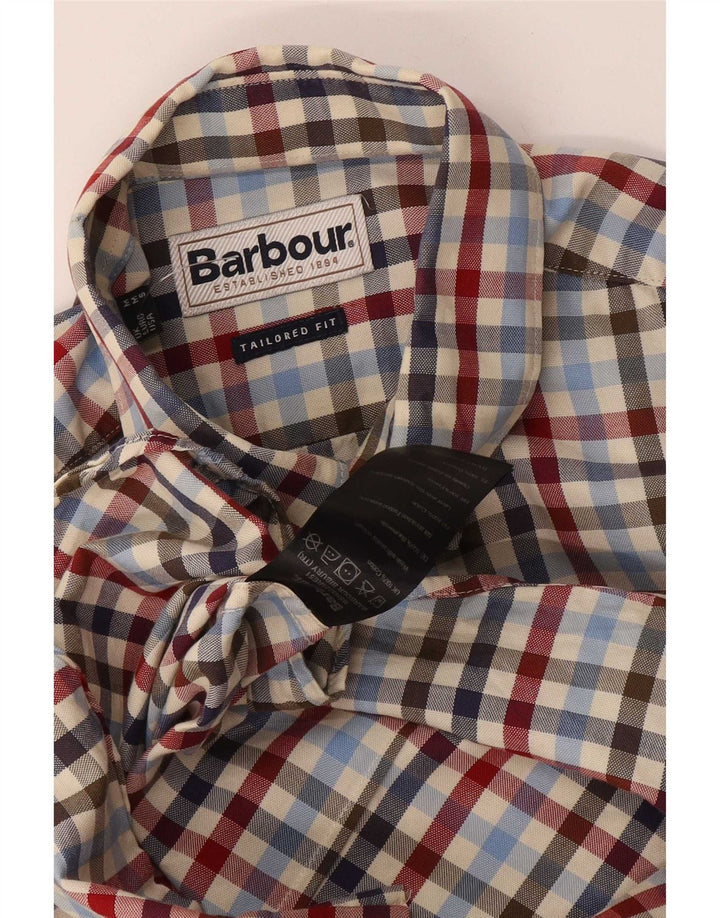 Camicia Barbour da uomo su misura in cotone a quadretti medio multicolore