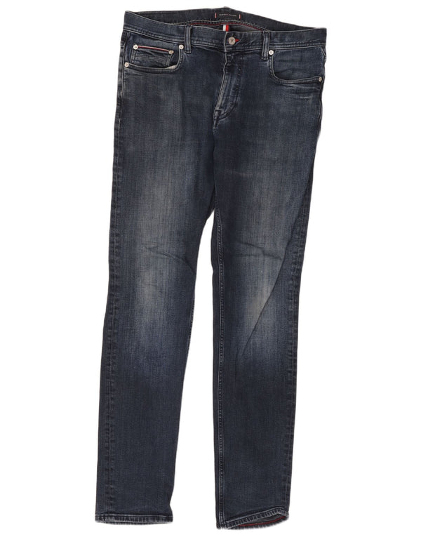 Jeans dritti Denton da uomo Tommy Hilfiger W34 L34 cotone blu navy