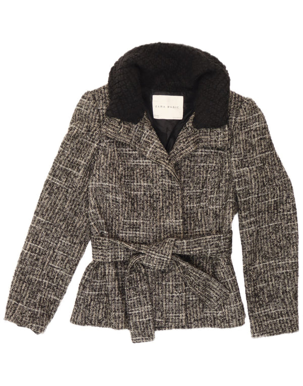 Giacca da donna Zara UK 12 in cotone grigio medio