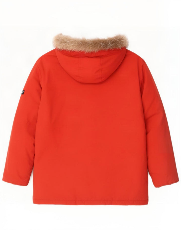 Giacca imbottita con cappuccio da bambino Woolrich 11-12 anni in nylon rosso