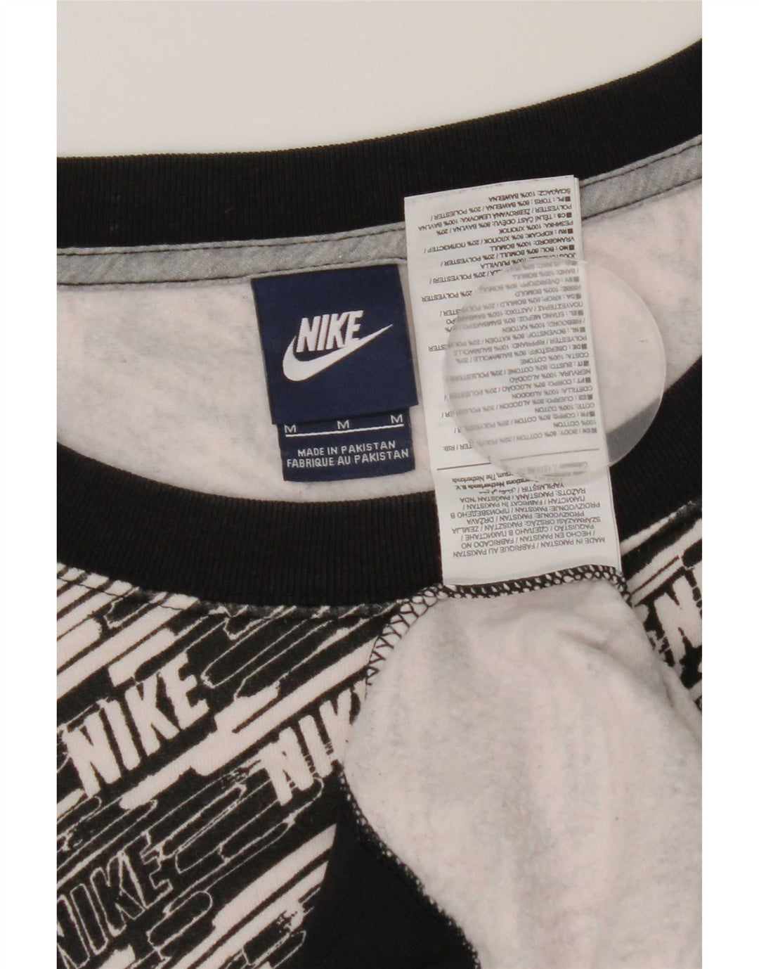 Felpa con grafica Nike da donna, maglione UK 14, cotone nero medio