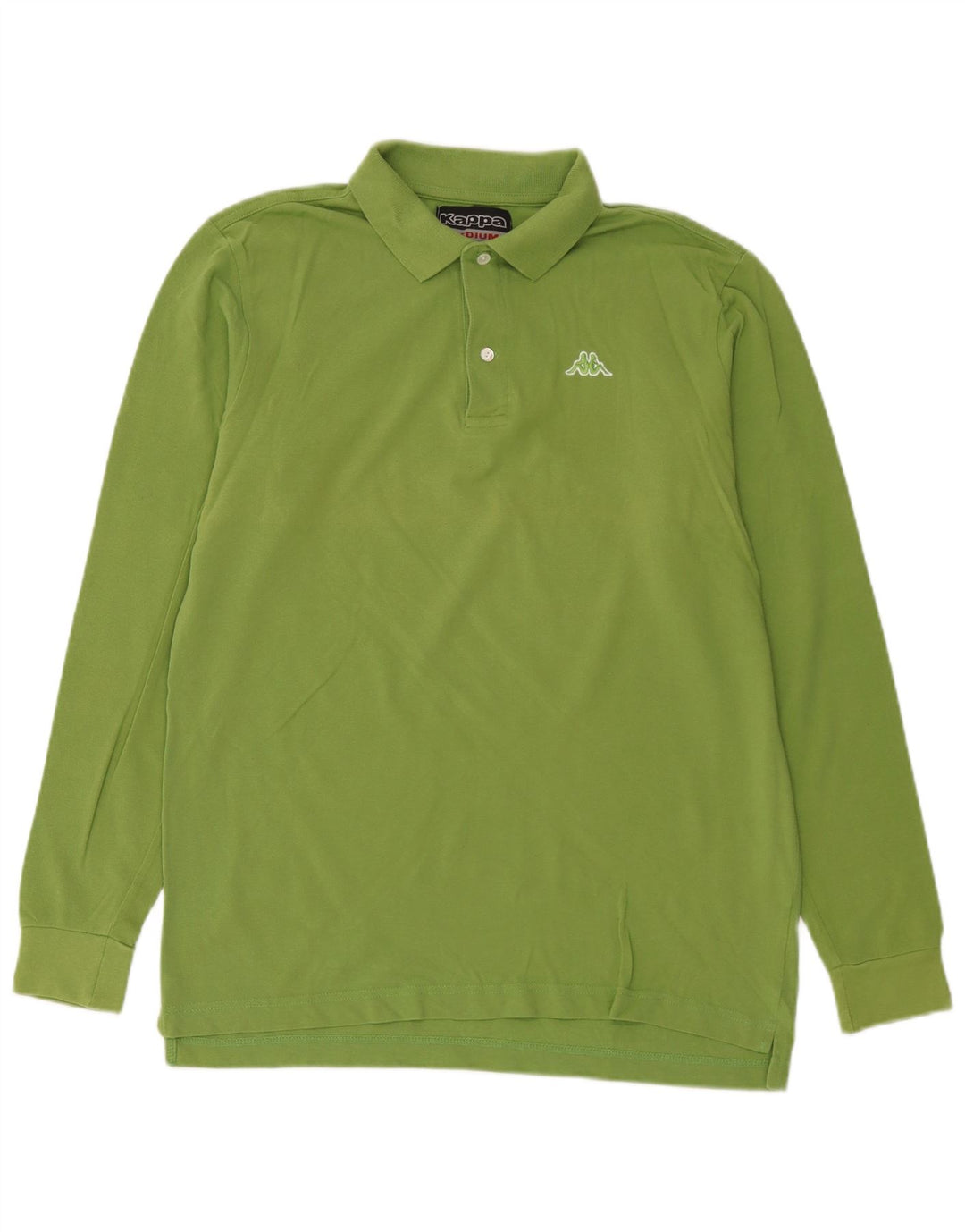 Polo Kappa Uomo Manica Lunga Cotone Verde Medio