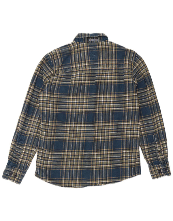 Camicia da uomo in flanella Fat Face in cotone a quadri blu medio