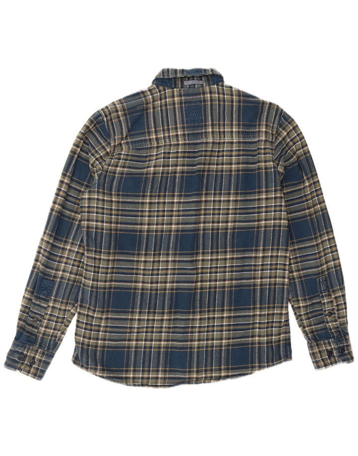 Camicia da uomo in flanella Fat Face in cotone a quadri blu medio