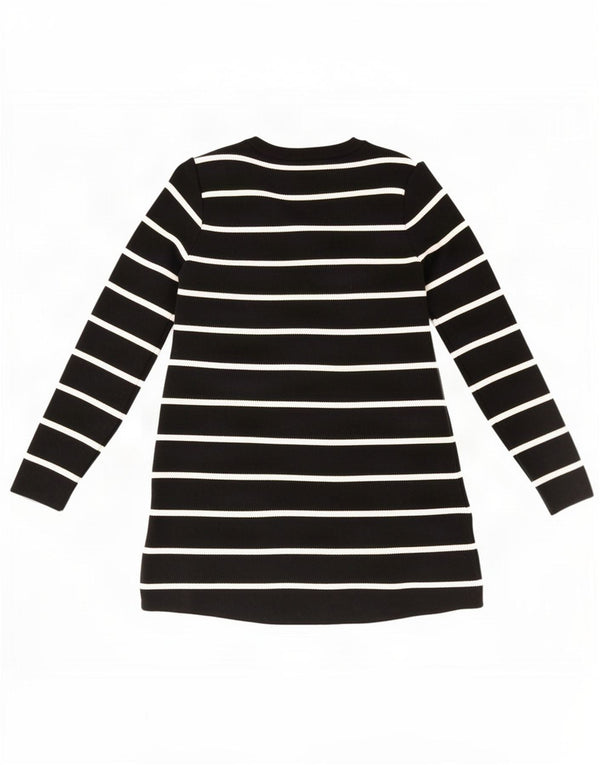 Zara Womens Long Sleeve Tunic Dress UK 8 Small Black Striped