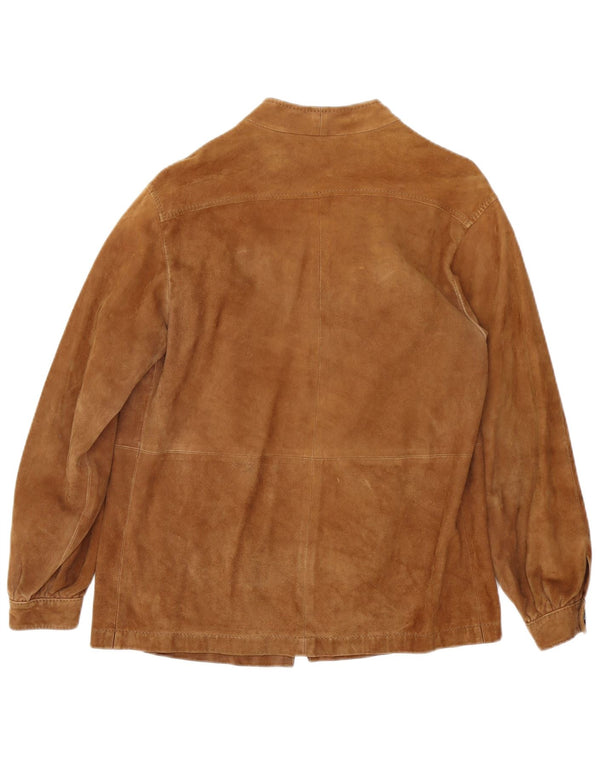 Giacca vintage in pelle scamosciata da donna IT 42 Marrone medio