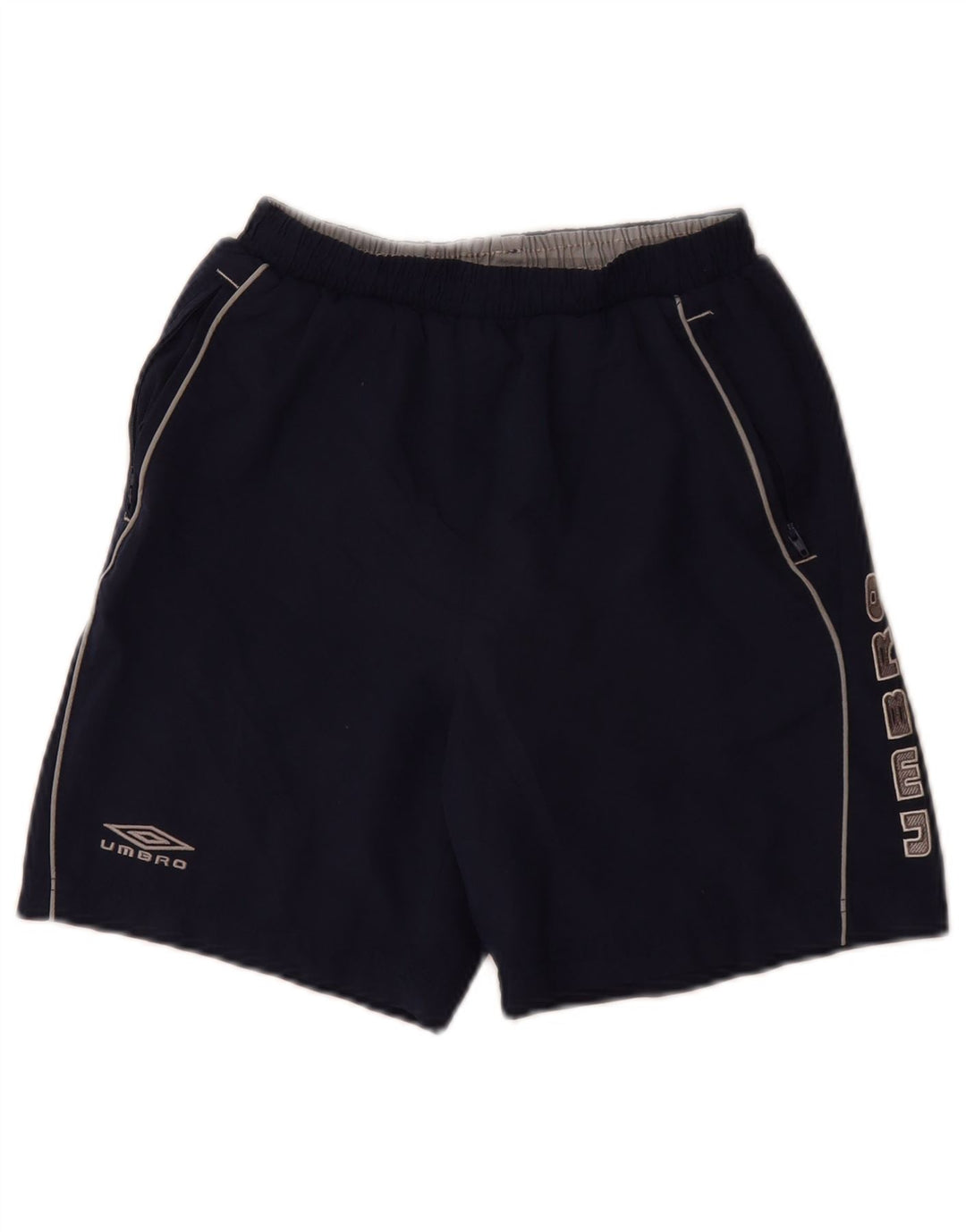 Pantaloncini sportivi grafici da ragazzo Umbro 9-10 anni medio poliestere blu navy
