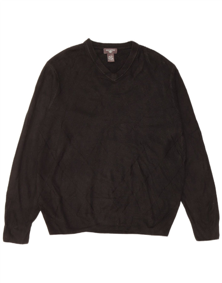 Maglione da uomo con scollo a V Dockers XL in acrilico nero