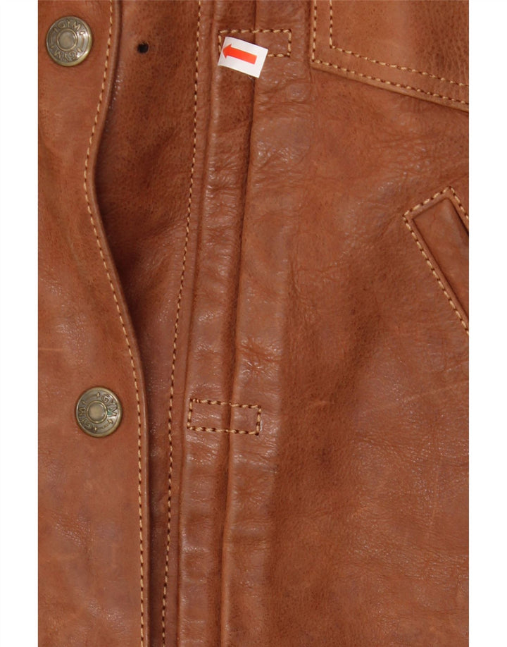 VINTAGE Womens Leather Jacket IT 42 Medium Brown Leather Vintage Vintage and Second-Hand Vintage from Messina Hembry 