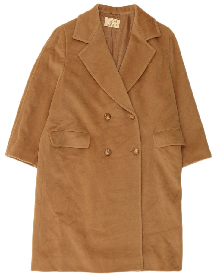 ELENA MIRO Cappotto doppiopetto da donna vestibilità ampia UK 16 Large Marrone