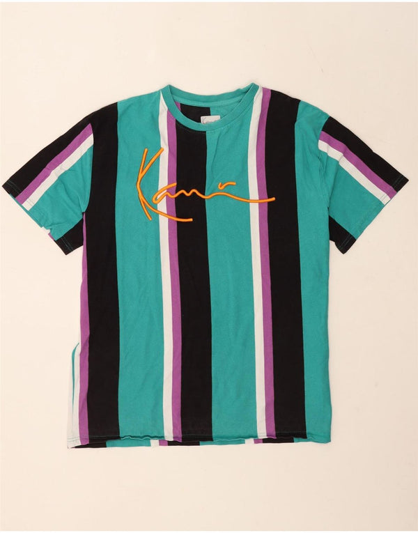 T-shirt grafica da uomo Karl Kani Top XL in cotone a righe multicolore