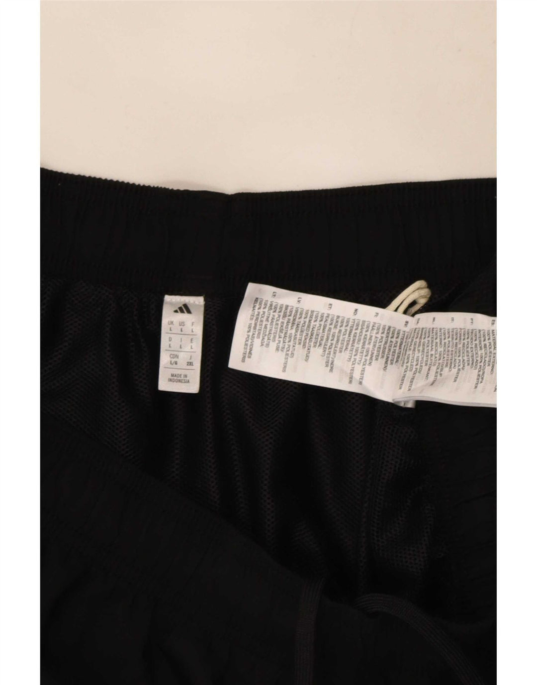 Pantaloncini sportivi da uomo Adidas grandi in poliestere nero