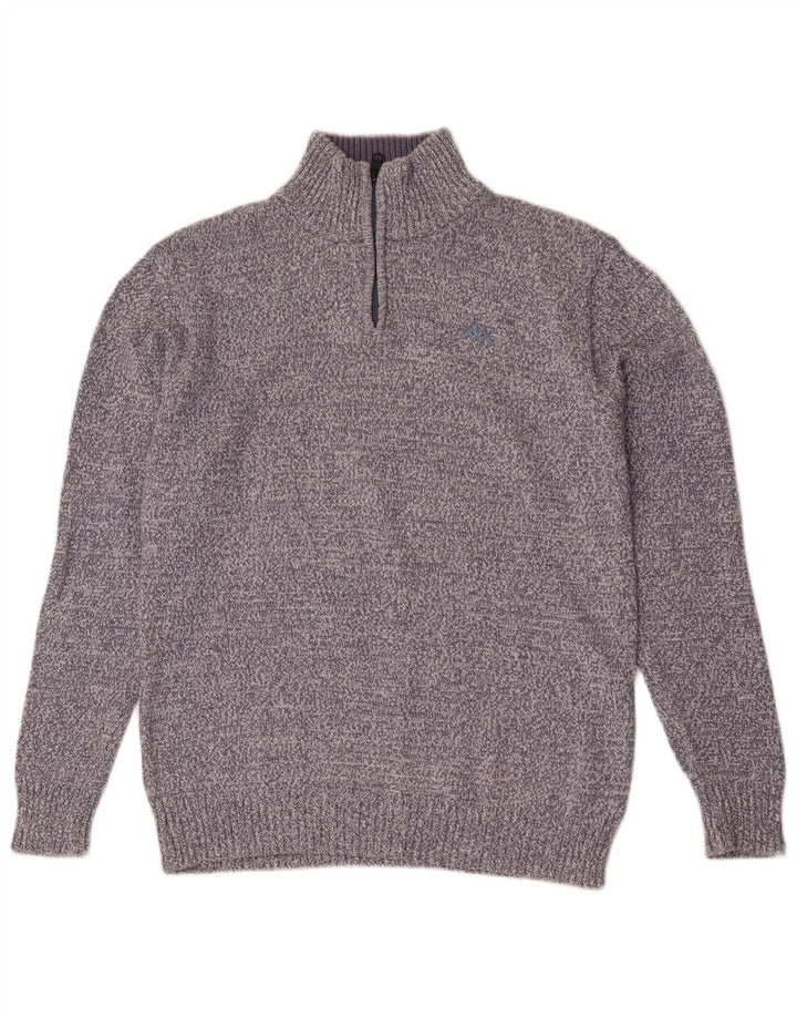Maglione Kappa da uomo con zip e collo XL blu screziato