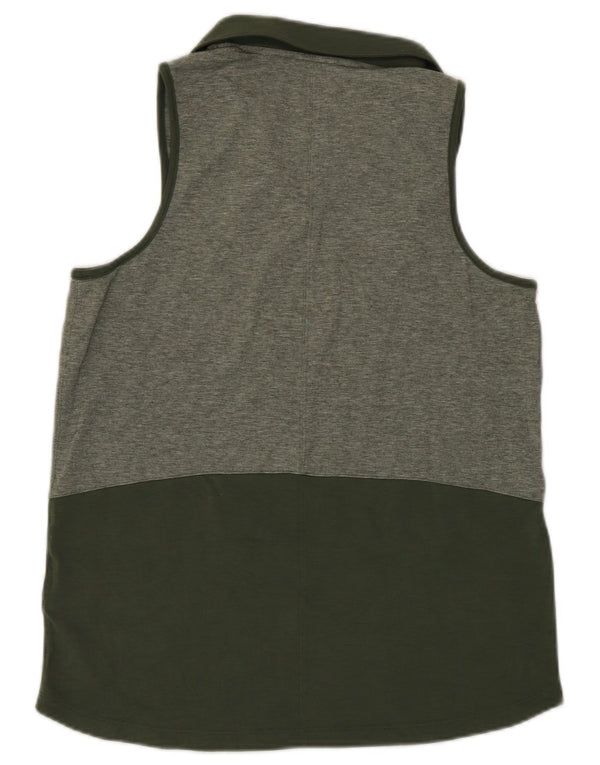 Polo senza maniche da donna Puma UK 10 Small Verde Colourblock in poliestere